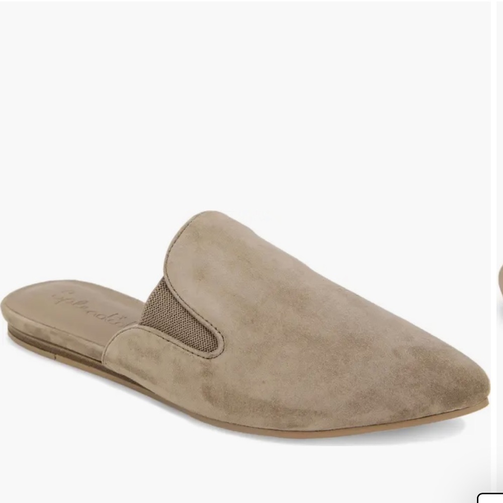 Splendid Taupe Liza Slide Suede Mules color Ermine size 8